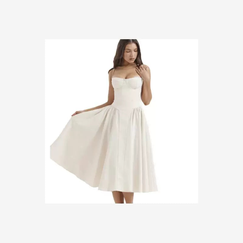 Flfiij | European & American New Style French Retro Temperament Suspender Dress for Women