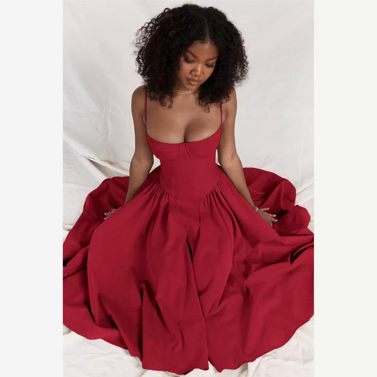 Flfiij | European & American New Style French Retro Temperament Suspender Dress for Women