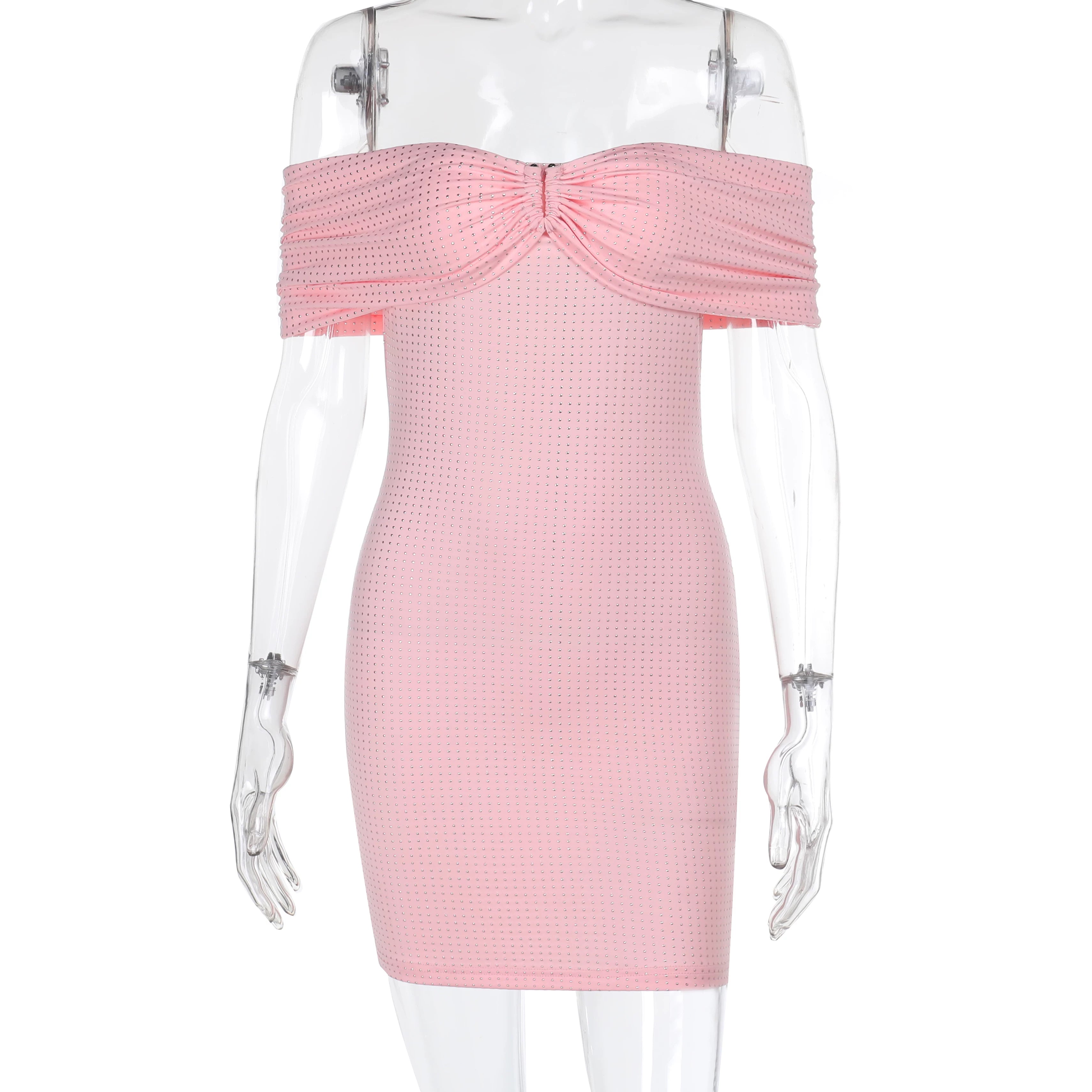 Flfiij | European & American One-Shoulder Thin Flash Tube Top Dress – Sexy Waist & Hip Skirt for Women (Summer)