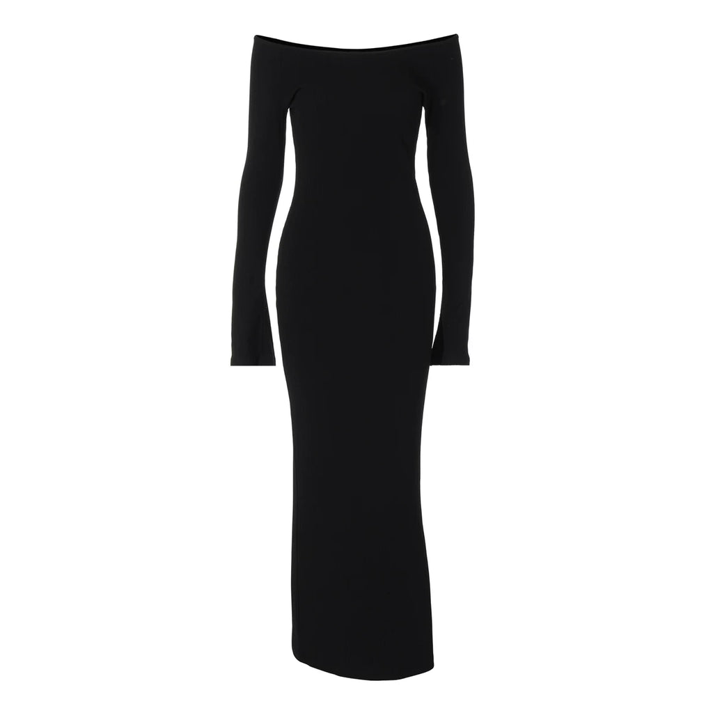 Flfiij | Gusty French Pure Desire One-Shoulder Tight Dress – Waist Slimming & Hip Skirt Long Skirt for Hot Girls